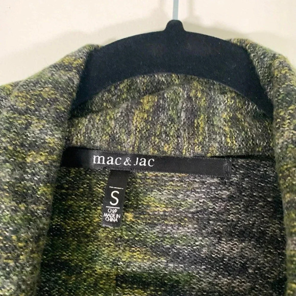 Mac & Jac Cardigan Women’s Small Green Open Front Knit Sweater Cardigan - Picture 4 of 7